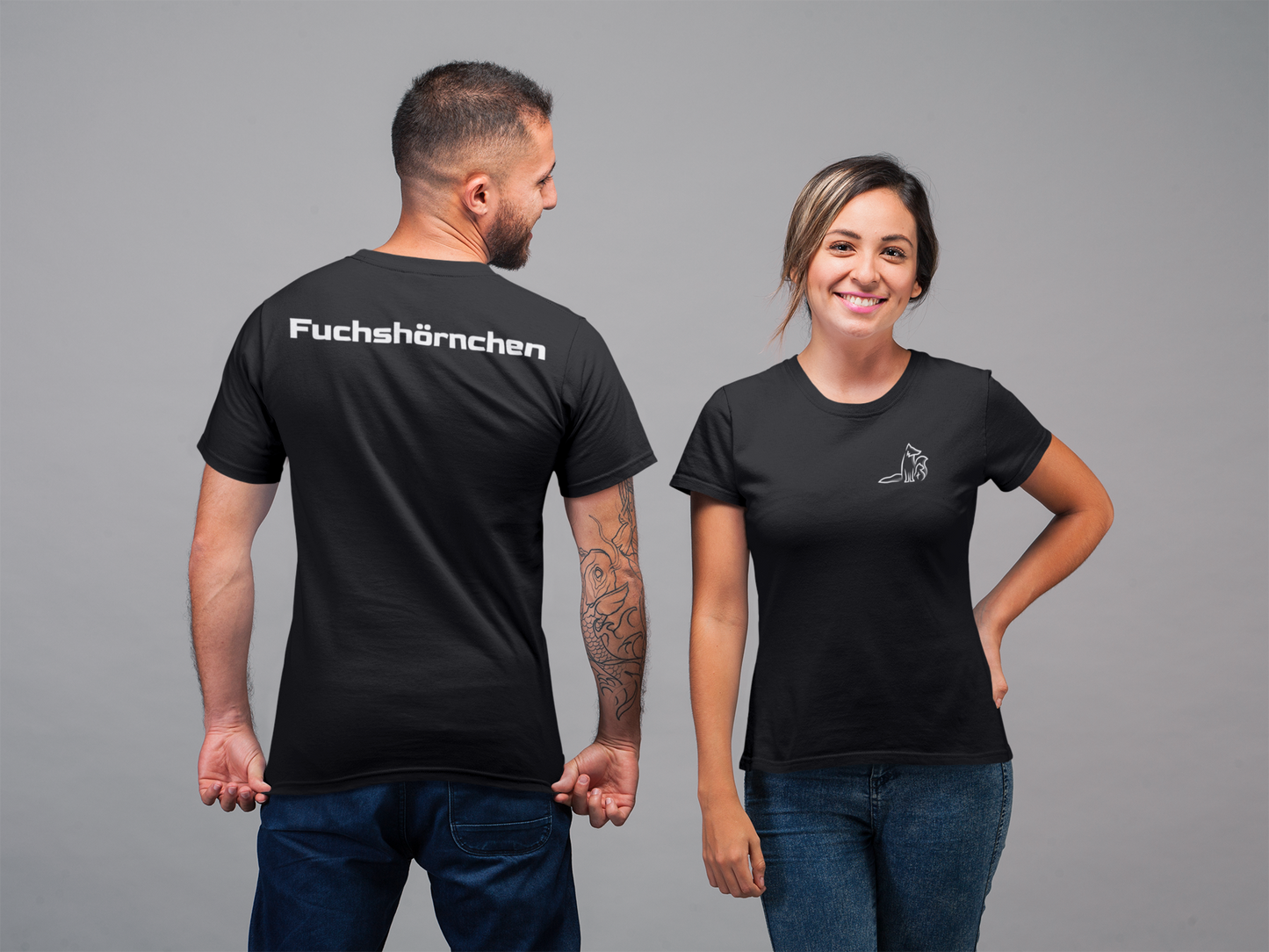 T-Shirt Premium Schwarz - Kontrast Logo und Schriftzug
