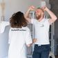 T-Shirt Premium Weiß - Kontrast Logo und Schriftzug