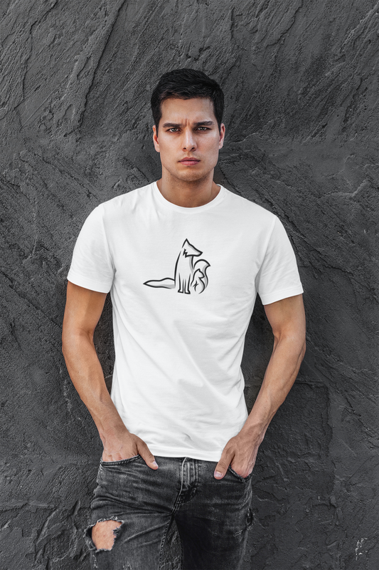 T-Shirt Premium Weiß - Kontrast Logo