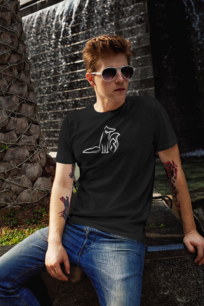 T-Shirt Premium Schwarz - Kontrast Logo